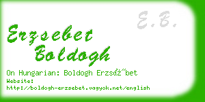 erzsebet boldogh business card